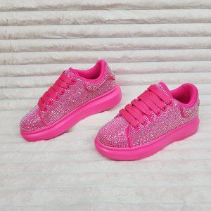 Comfy Cush Baby Hot Pink Rhinestone Fashion Sneakers Tennis Shoes